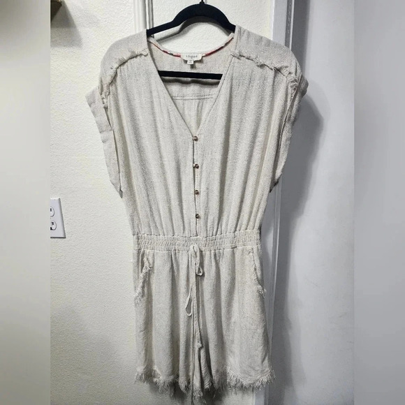 Umgee Linen-Blend Boho Romper - Size Medium - Picture 1 of 7